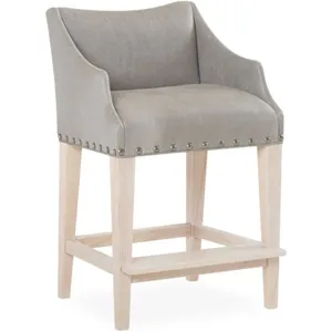 Leather Campaign Counter Stool