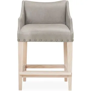 Leather Campaign Counter Stool