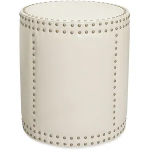 Leather Drum Ottoman