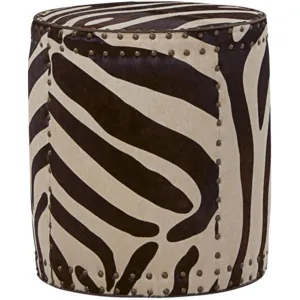 Leather Drum Ottoman