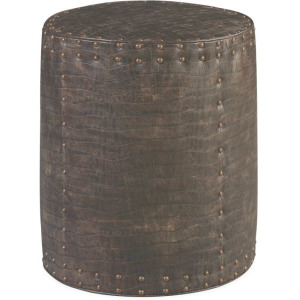Leather Drum Ottoman