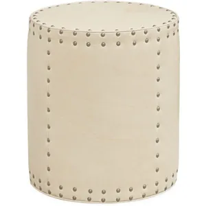 Leather Drum Ottoman