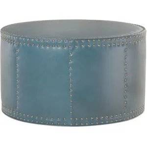 Leather Drum Ottoman