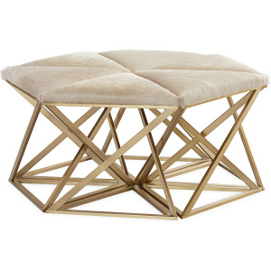 Grouped Six Single Leather Ottomans