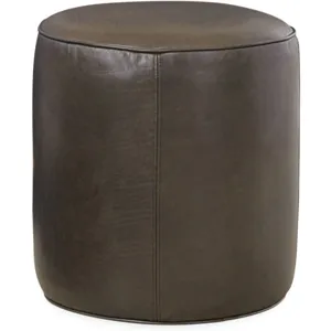 Leather Drum Ottoman