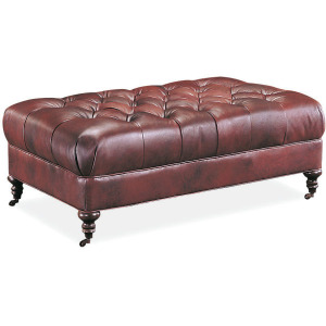 Leather Cocktail Ottoman