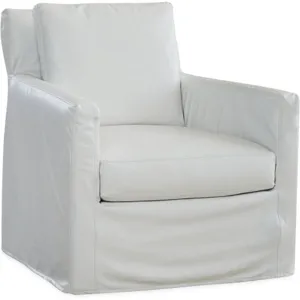 Leather Slipcovered Swivel Chair