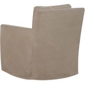 Leather Slipcovered Swivel Chair