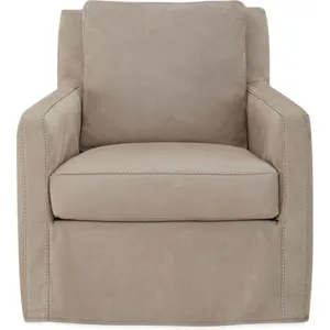 Leather Slipcovered Swivel Chair
