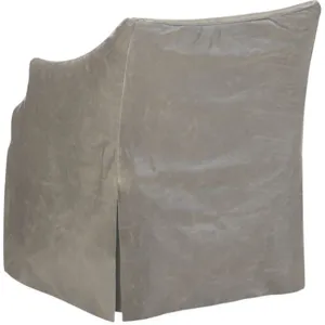 Leather Slipcovered Low Back Campaign Chair