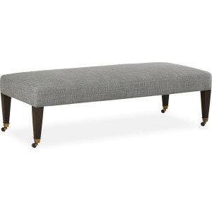 Narrow Tapered Leg w/ Caster Bench Ottoman