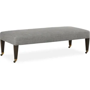 Narrow Tapered Leg w/ Caster Bench Ottoman