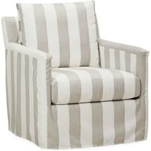 Seaside Outdoor Slipcovered Swivel Chair