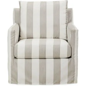 Seaside Outdoor Slipcovered Swivel Chair