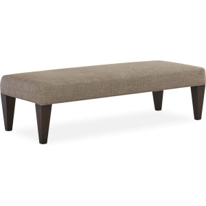 Leather Wide Tapered Leg Bench Ottoman
