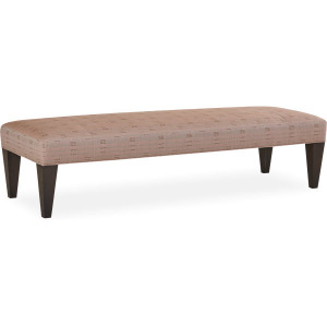 Leather Wide Tapered Leg Bench Ottoman