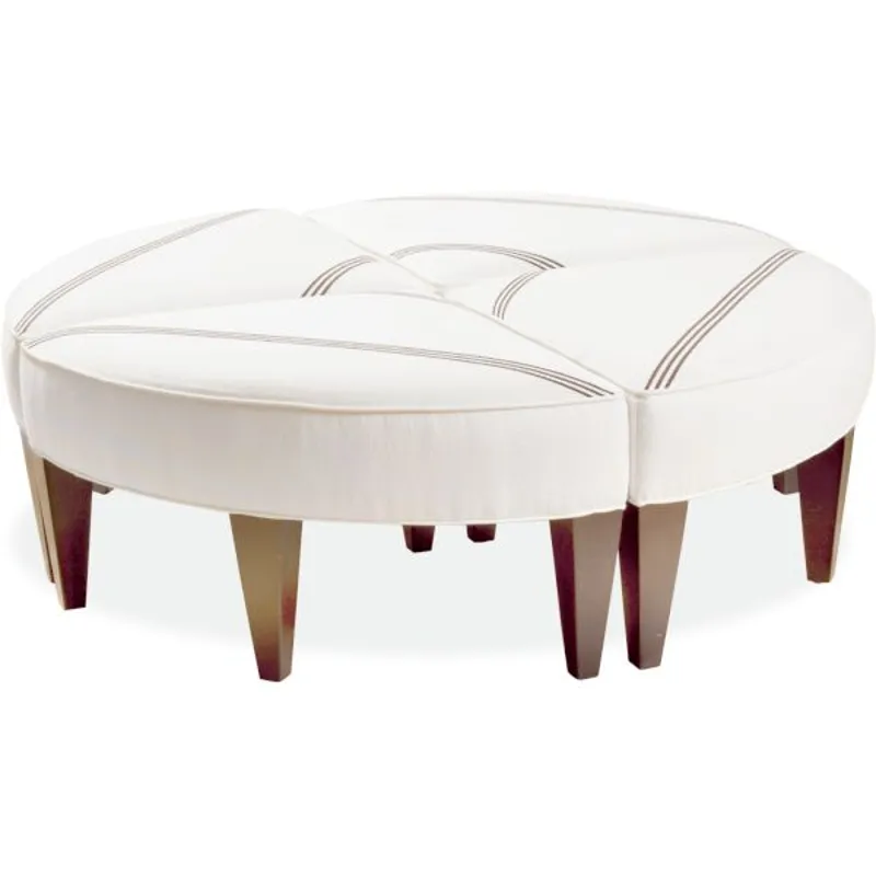 Grouped Four Single Wedge Ottomans