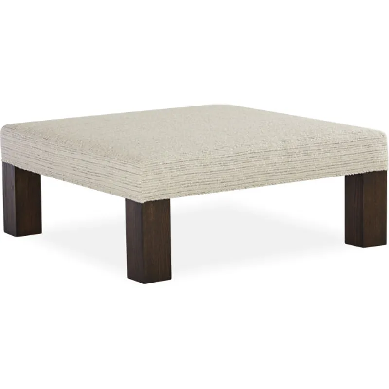 Leather Block Leg Bench Ottoman