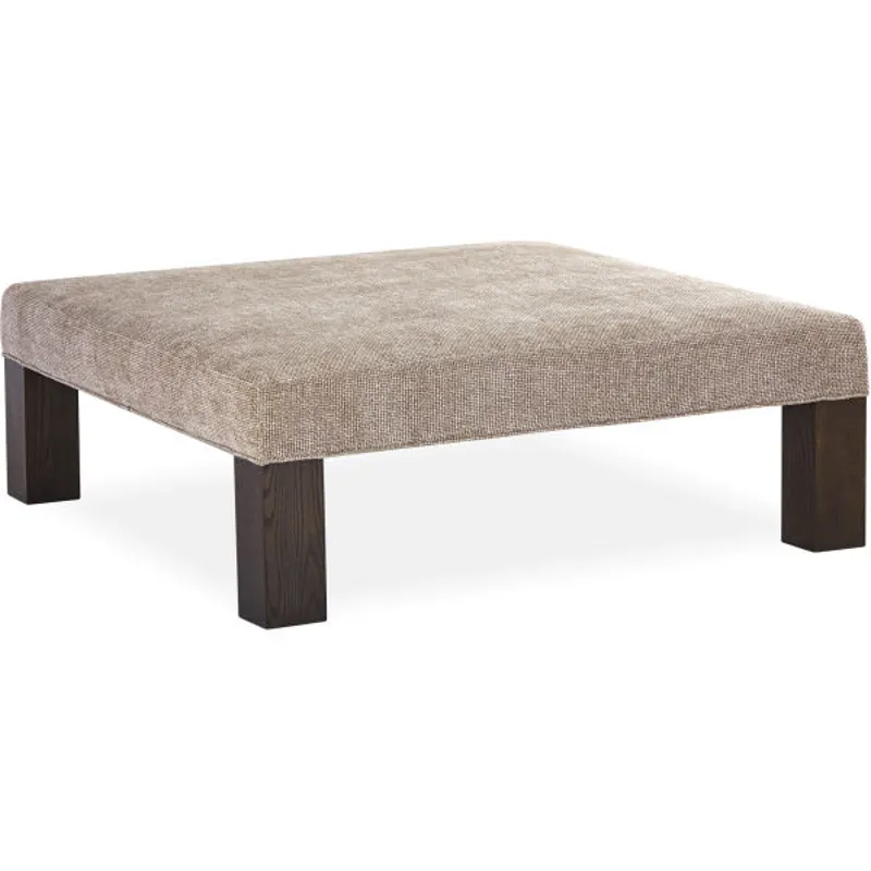 Leather Block Leg Bench Ottoman