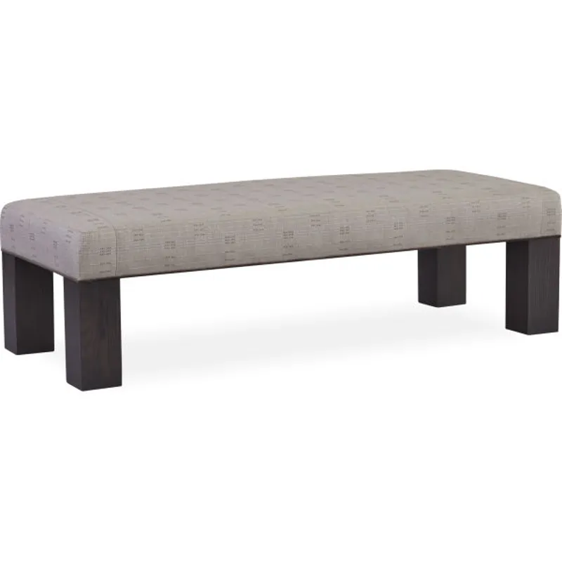 Leather Block Leg Bench Ottoman