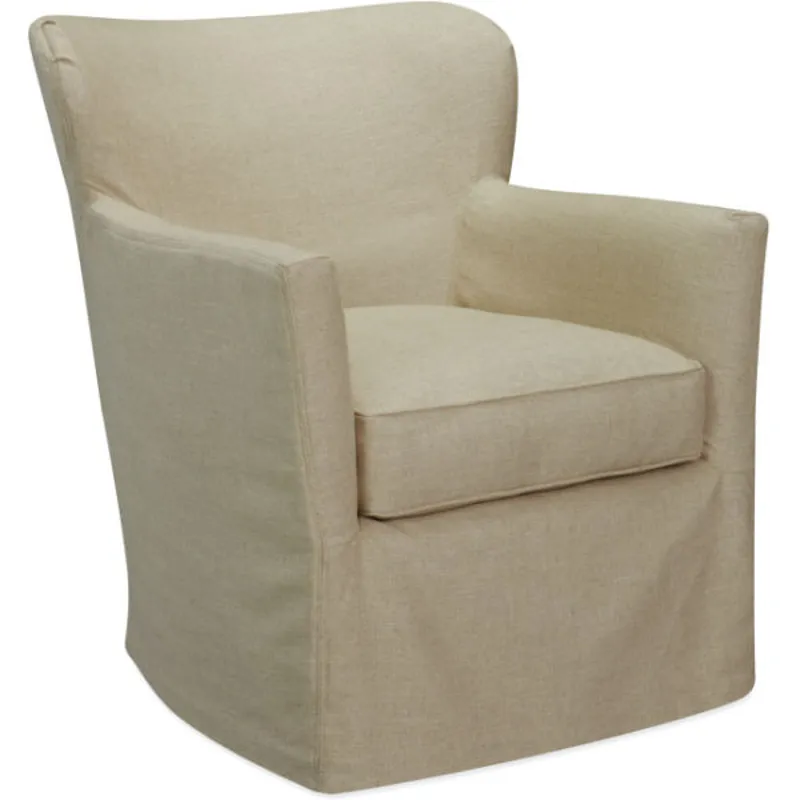 Slipcovered Swivel Chair