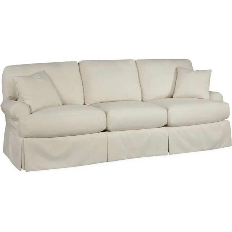 Slipcovered Three Cushion Extra Long Sofa