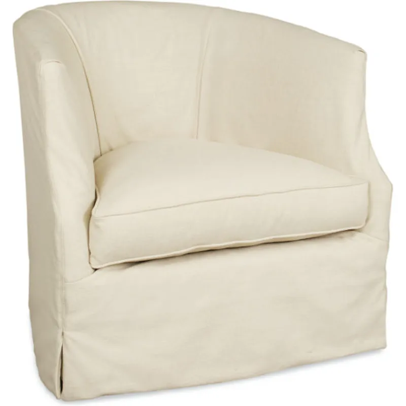 Slipcovered Swivel Chair