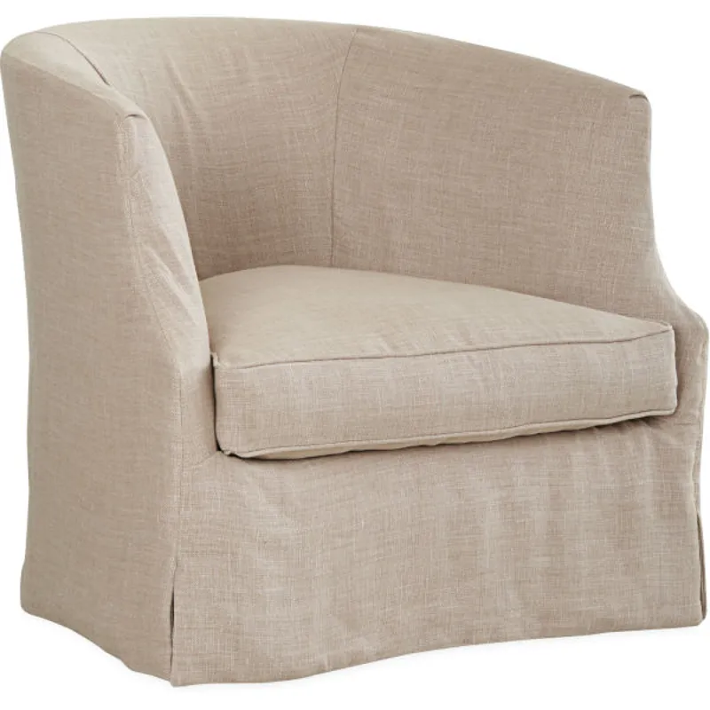 Slipcovered Swivel Chair