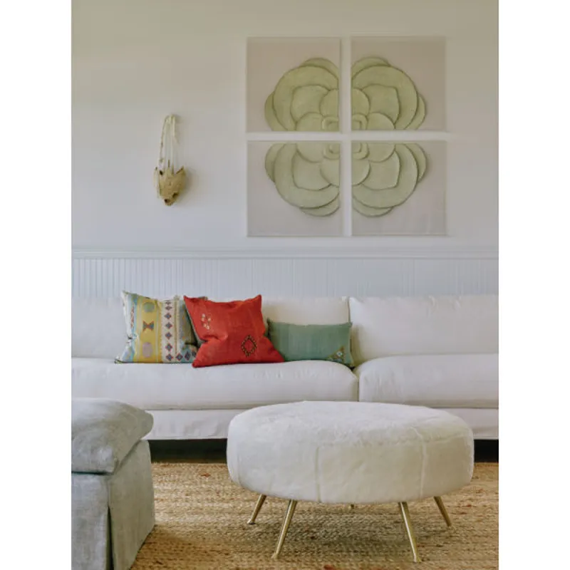 Leather Cocktail Ottoman