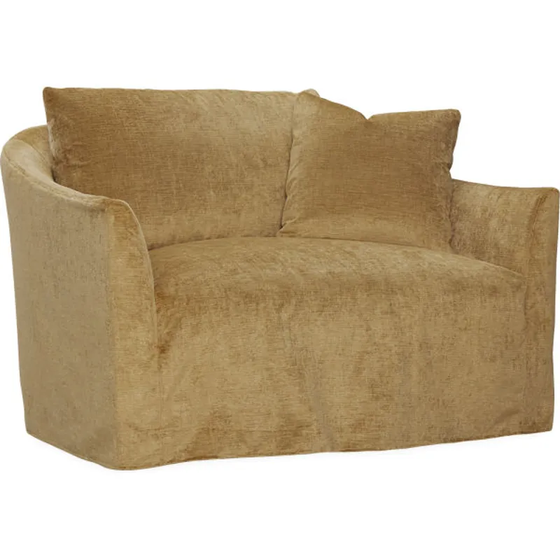 Slipcovered Swivel Chair-and-a-Half