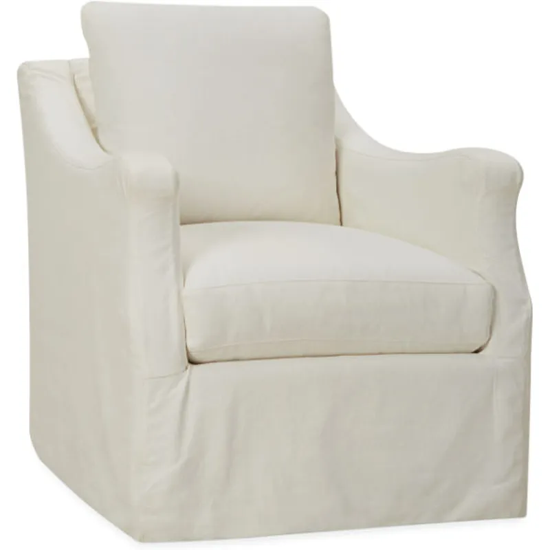 Slipcovered Swivel Chair