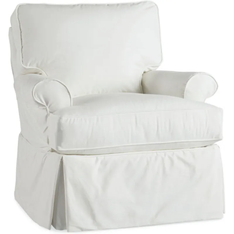 Slipcovered Swivel Chair