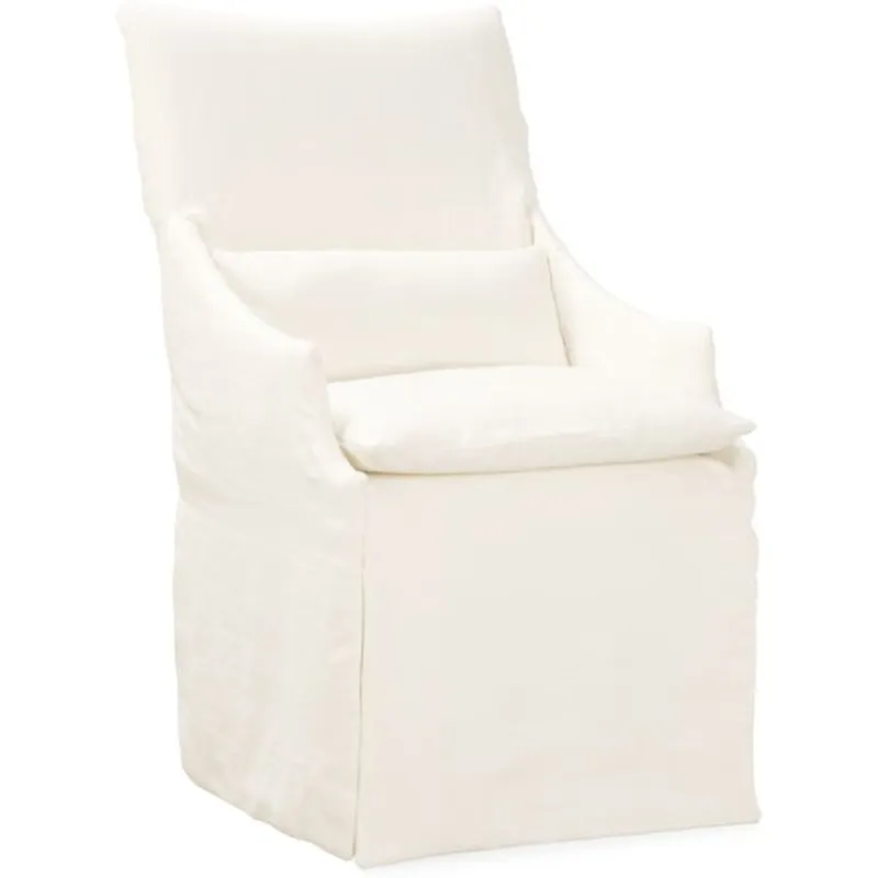 Slipcovered High Back Campaign Chair