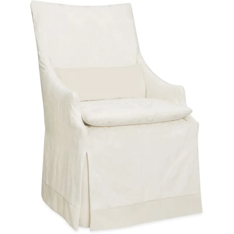 Slipcovered High Back Campaign Chair