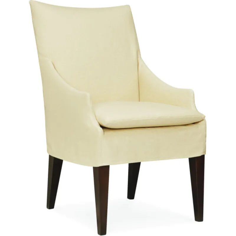 Slipcovered Unskirted High Back Campaign Chair