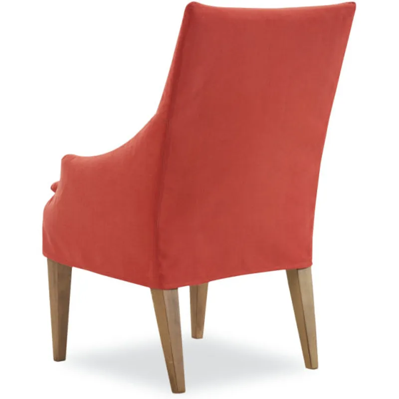 Slipcovered Unskirted High Back Campaign Chair
