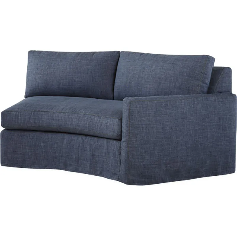 Slipcovered One Arm Curved Loveseat