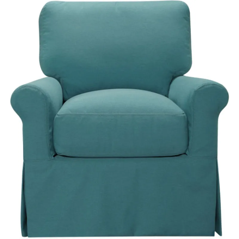 Slipcovered Swivel Chair