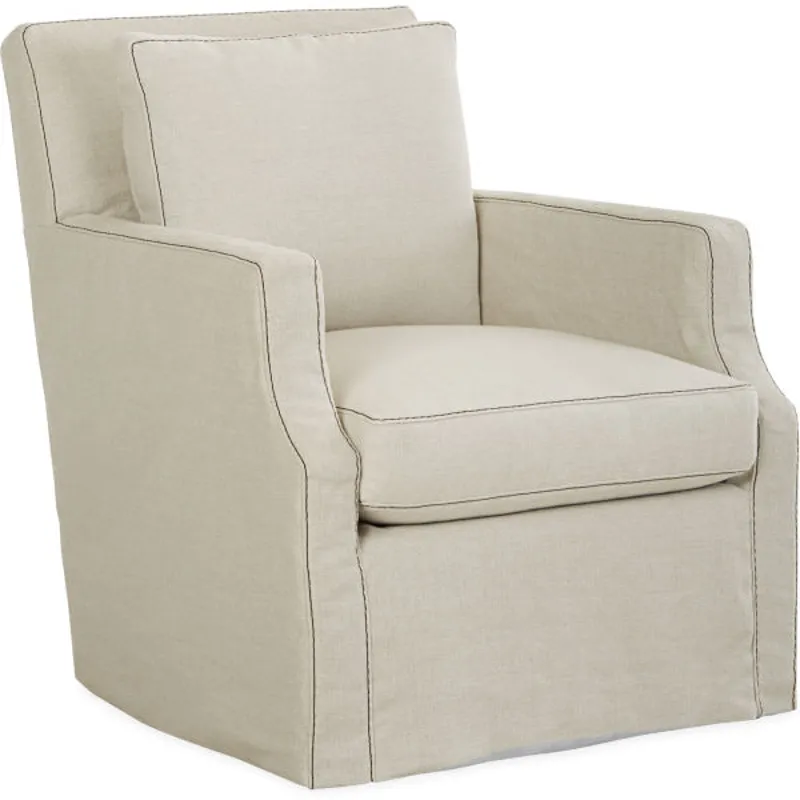 Slipcovered Swivel Chair