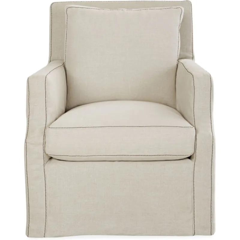 Slipcovered Swivel Chair
