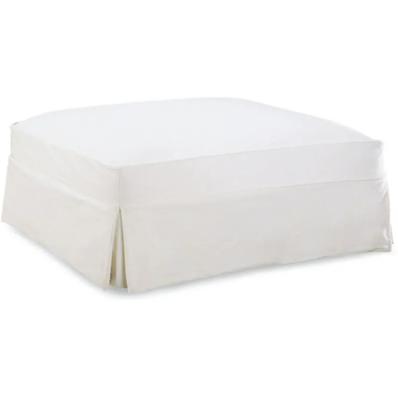 Slipcovered Cocktail Ottoman
