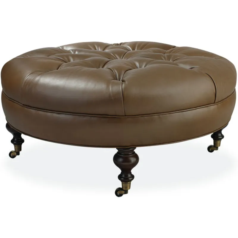 Leather Cocktail Ottoman