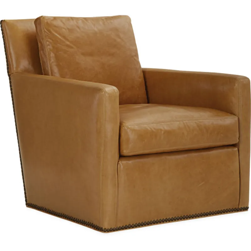 Leather Swivel Glider