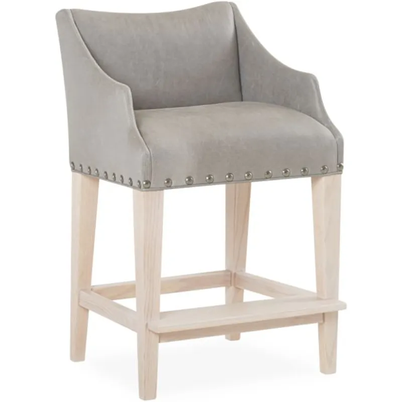 Leather Campaign Counter Stool