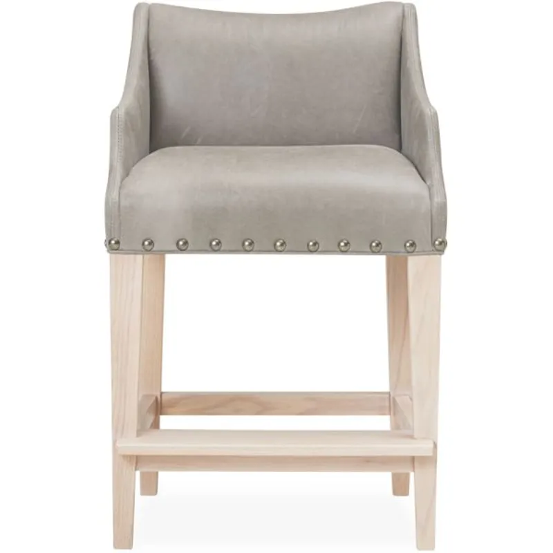 Leather Campaign Counter Stool