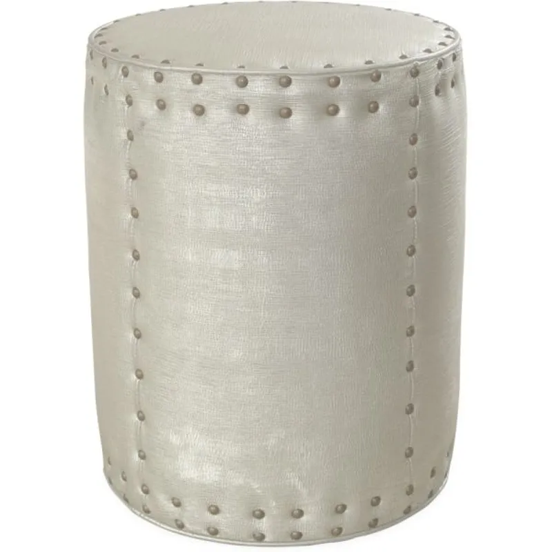 Leather Drum Ottoman