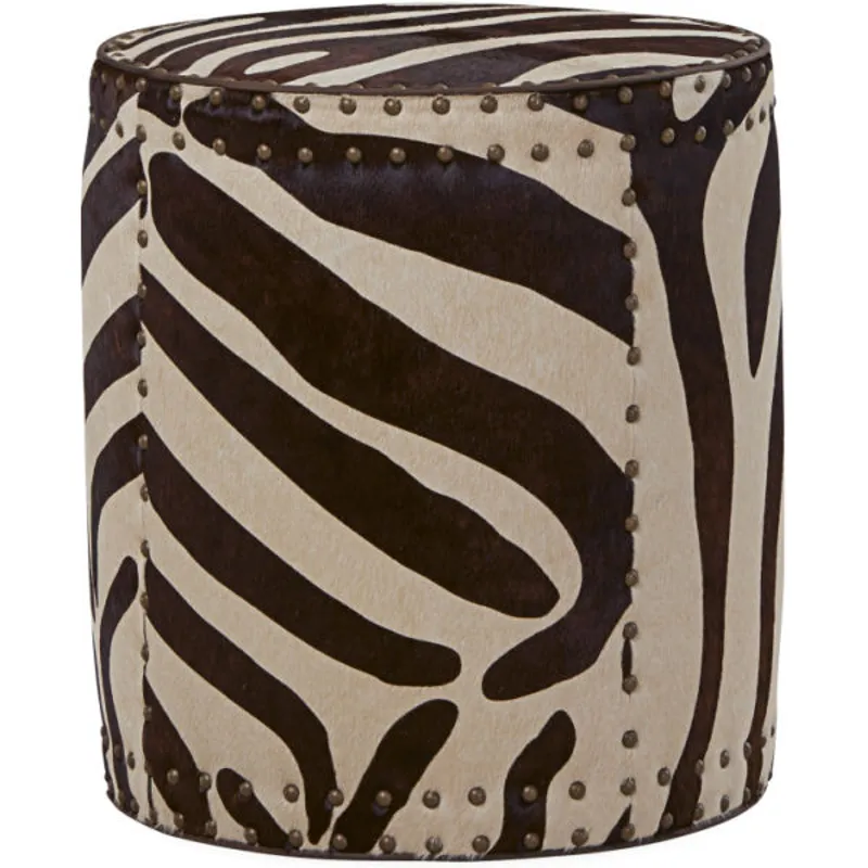 Leather Drum Ottoman