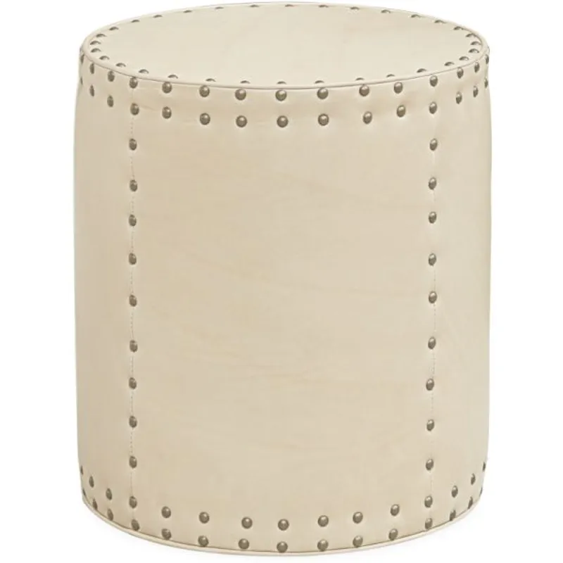 Leather Drum Ottoman