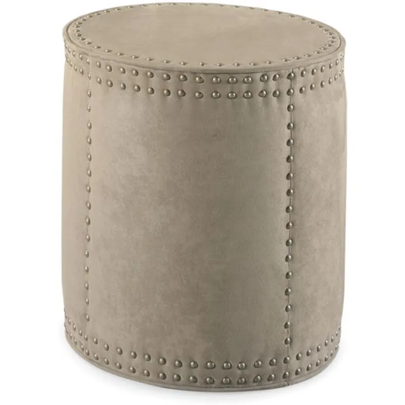 Leather Drum Ottoman
