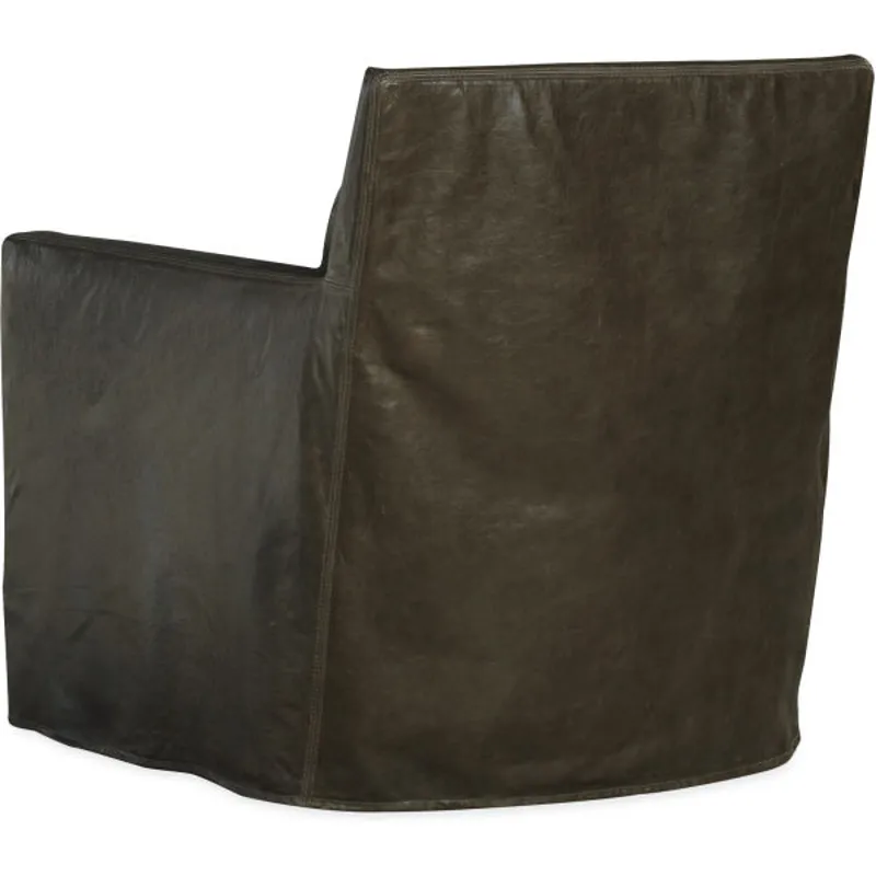 Leather Slipcovered Swivel Chair